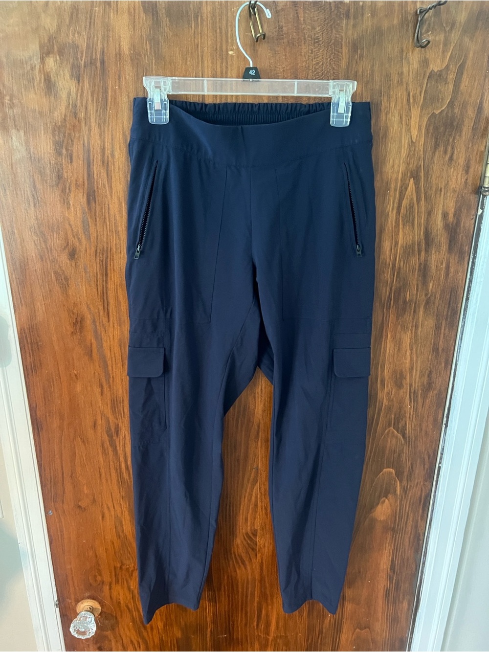 Navy Cargo Jogger Pants with Zip Pockets